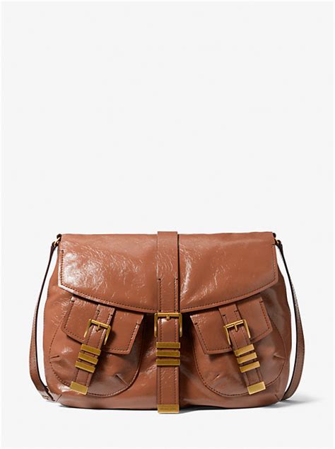 michael kors darrington bag|Darrington Large Crackled Leather Messenger Bag .